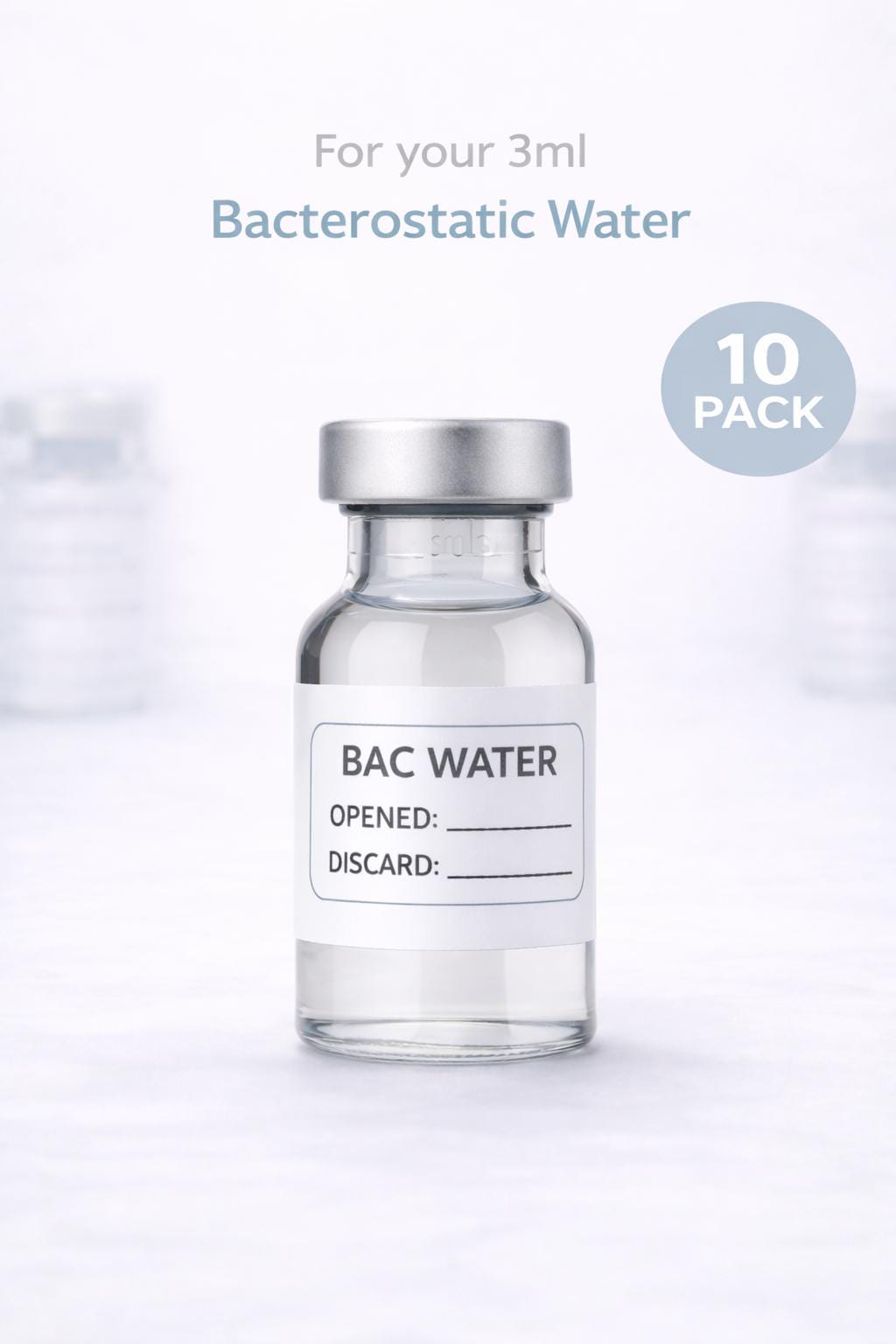 Bacteriostatic Water Vial Labels | Opened & Discard Date Stickers | Waterproof Labels for 3mL , 5mL Vials | 1.75" x 0.75" Label