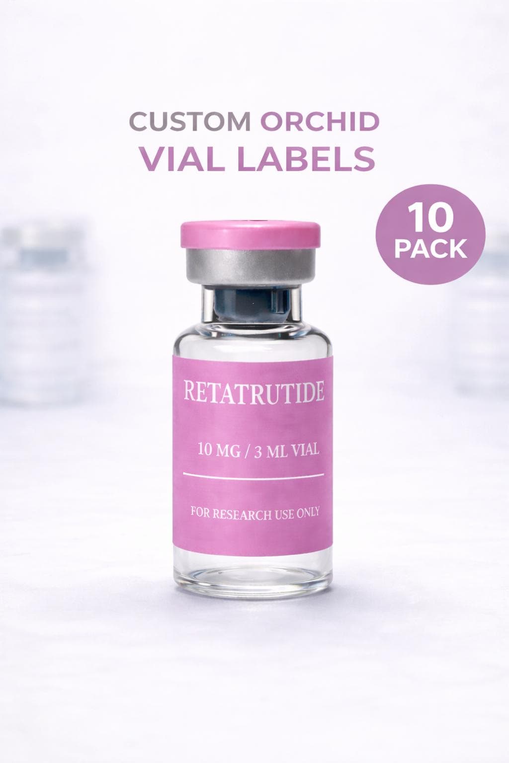 Pastel Peptide Vial Labels | Peptide Vial Labels for 3mL & 5mL Vials | 1.75" x 0.75" Labels | Waterproof, Oil-Proof, Durable