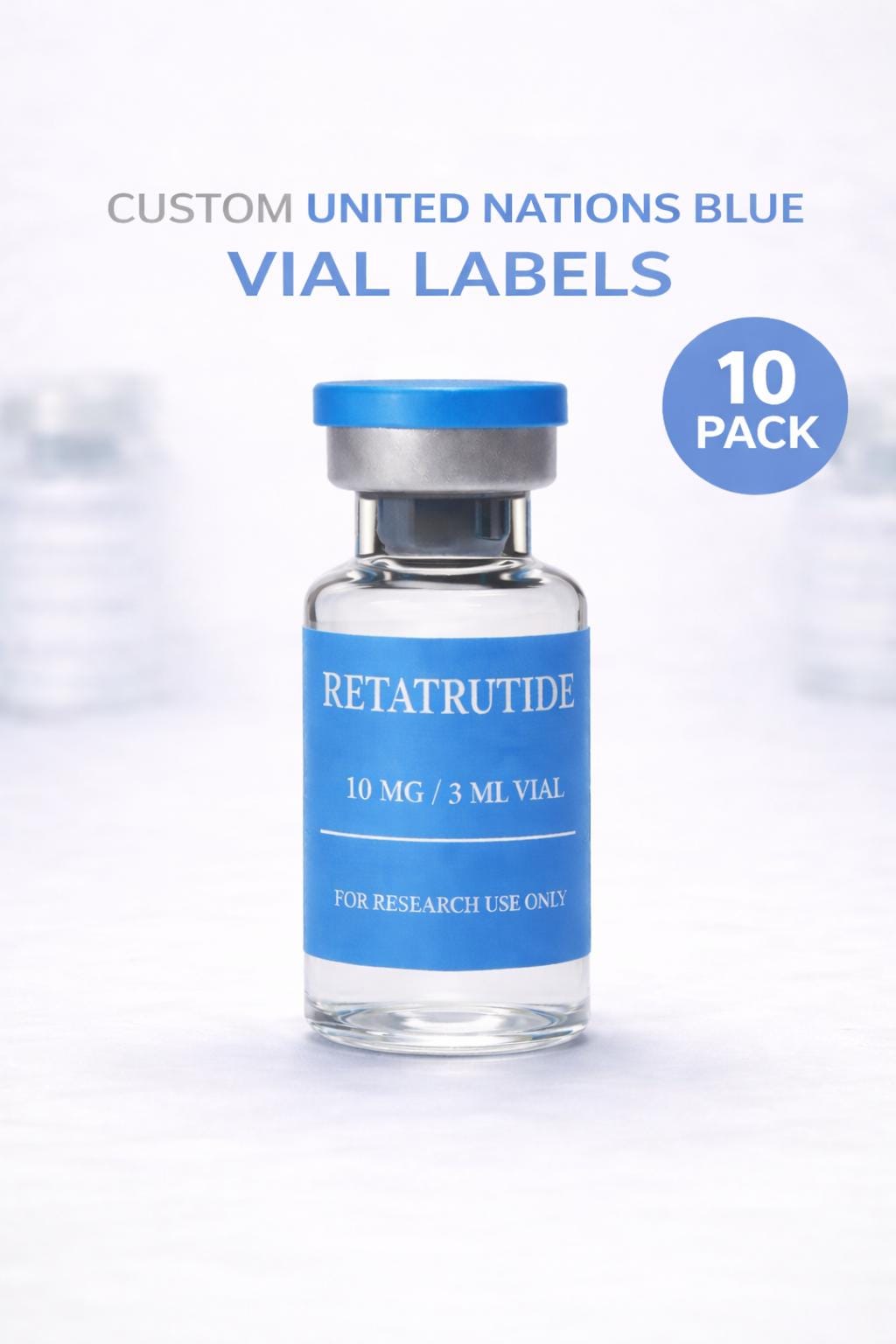 Pastel Peptide Vial Labels | Peptide Vial Labels for 3mL & 5mL Vials | 1.75" x 0.75" Labels | Waterproof, Oil-Proof, Durable