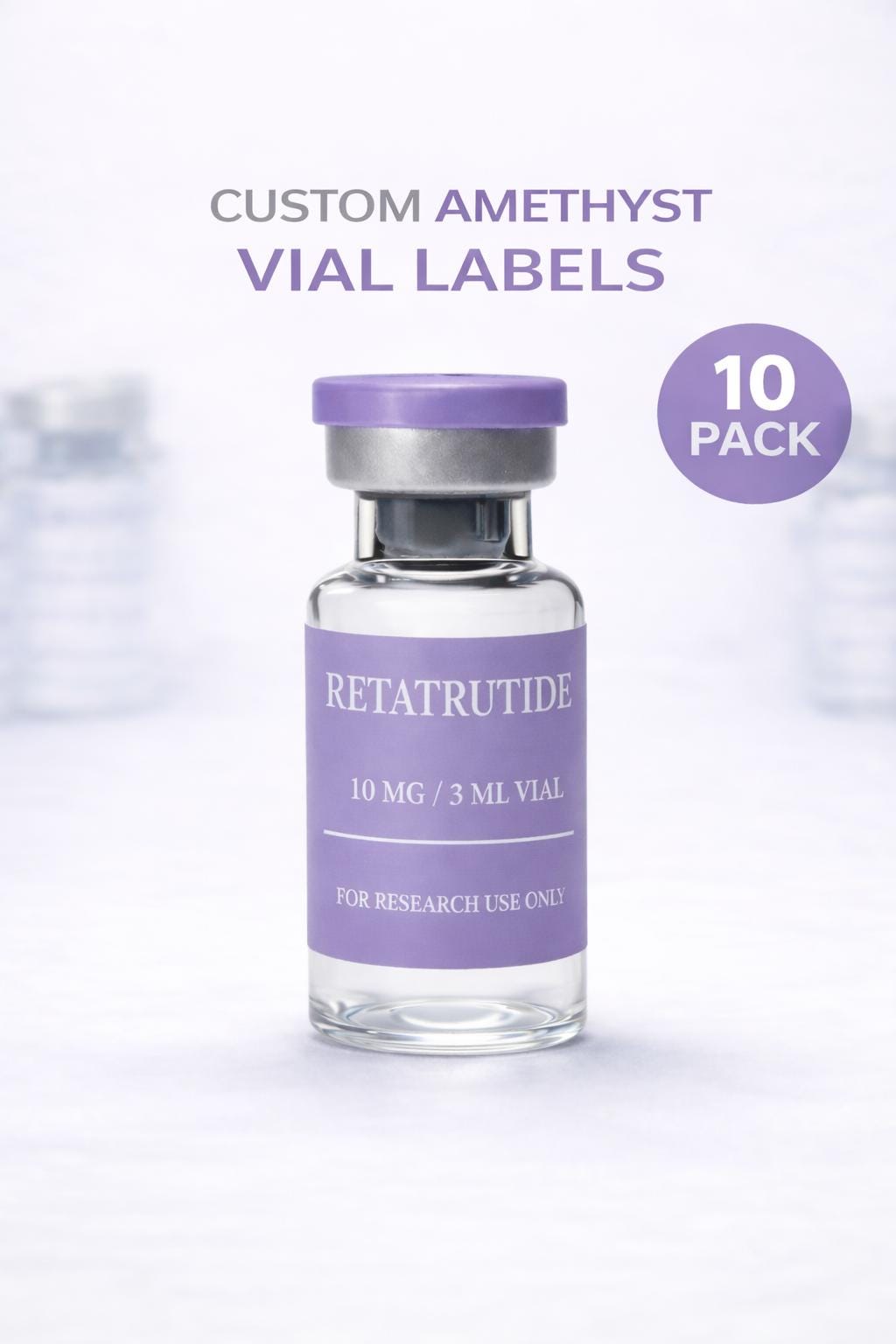 Pastel Peptide Vial Labels | Peptide Vial Labels for 3mL & 5mL Vials | 1.75" x 0.75" Labels | Waterproof, Oil-Proof, Durable